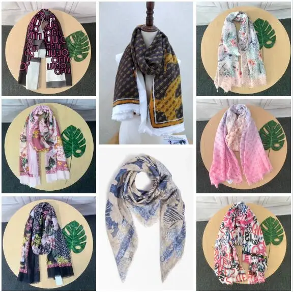 Top Trends: Foreign Trade European And American Women's Scarf Warm Letter Printing Fashion Shawl Cotton A Variety Of Temperament Long Scarf Shoppable Styles