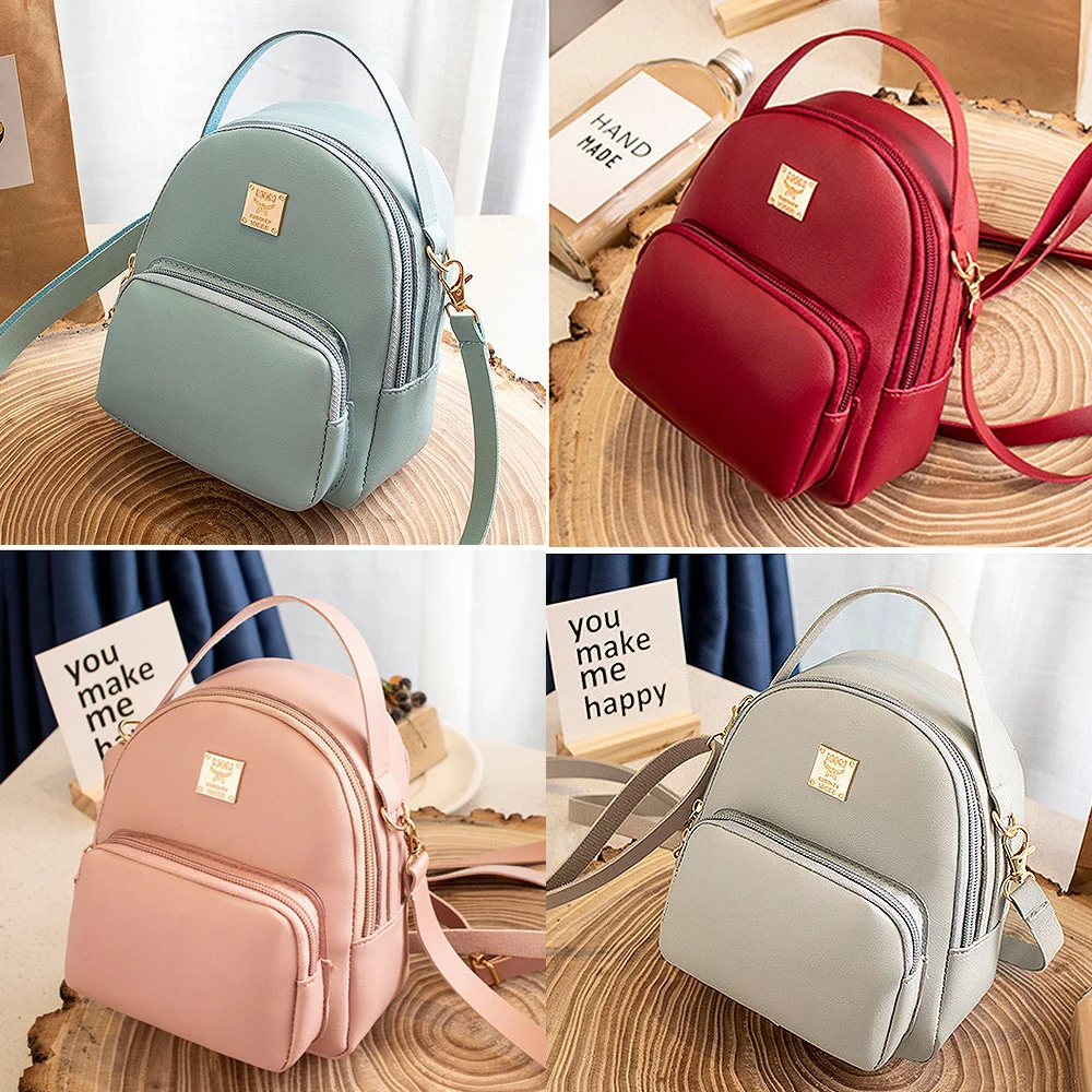 Top Trends: Female Mini Backpack Luxury PU Leather Backpack For Women Shopping Bagpack Small School Bags For Girls Casual Storagfe Bags Shoppable Styles