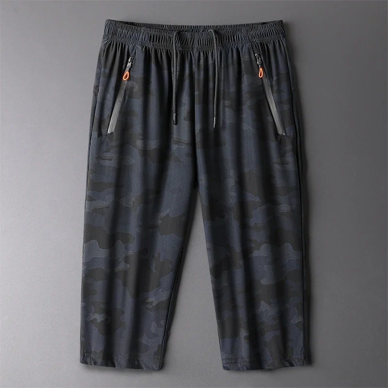 Top Trends: Summer Korean Fashion Breathable Thin Ice Silk Quick-Drying 7-Point Trousers Men&#039;S Casual Loose Sports Camouflage Shorts Pants Shoppable Styles