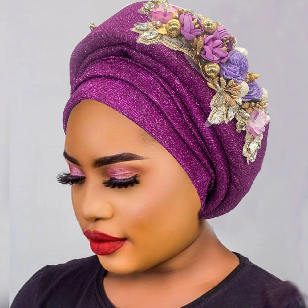 Top Trends: Exquisite Bouquet African Women&#039;s Turban Cap Ready To Wear Nigeria Auto Gele Headtie Female Fashion Head Wraps Turbante Mujer Shoppable Styles