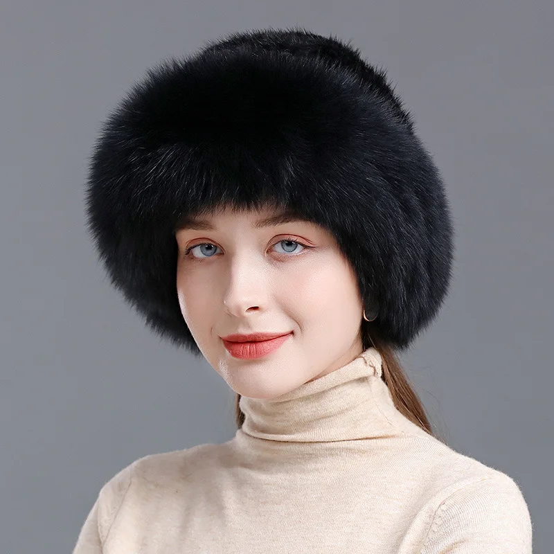 Top Trends: New Genuine Real Natural Knitted Mink Fur Hat Cap Luxury Women Handmade Knit Fashion Winter Headwear Warm Real Fox Fur Beanies Shoppable Styles - Image 3