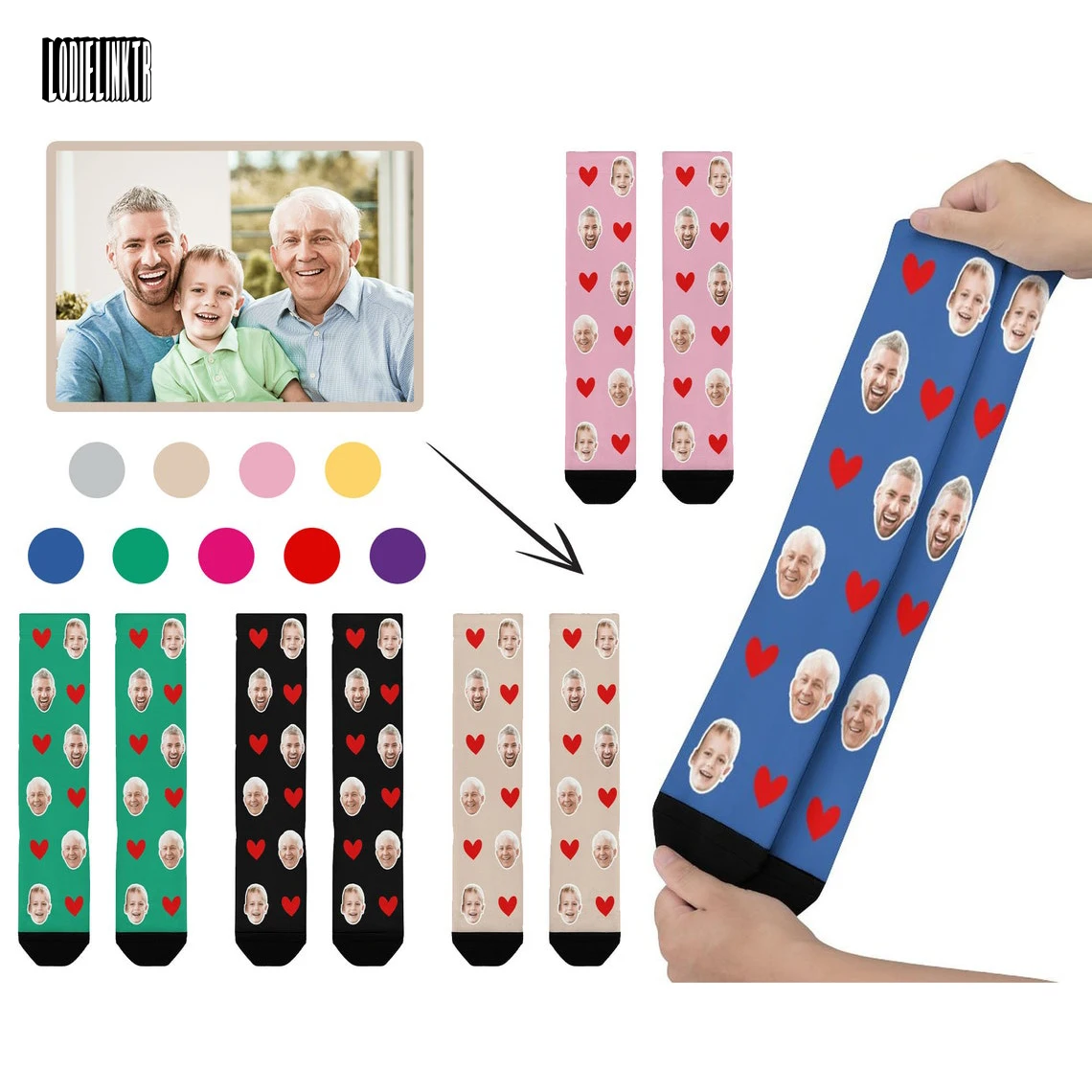 Top Trends: Custom Face Socks For Dad Father's Day Gifts Personalised Socks With Faces Photo Custom Socks Men Women Funny Happy Socks Shoppable Styles