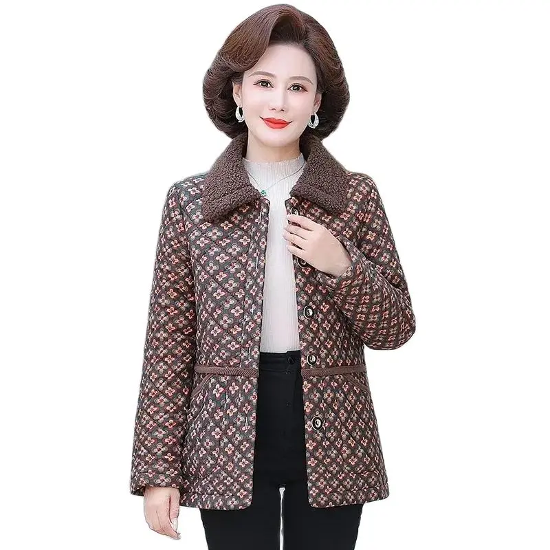 Top Trends: Mom&#039;s Loose Coat In Autumn And Winter Fashion For Middle-aged And Elderly People Warm Floral Grandma&#039;s Cotton-padded Tide Shoppable Styles