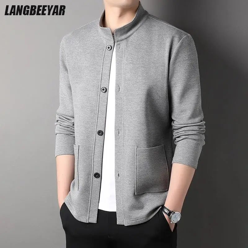 Top Trends: Top Grade New Brand Designer Casual Fashion Men Jacket Stand Collar Korean Style Single Breasted Windbreaker Coats Men Clothing Shoppable Styles