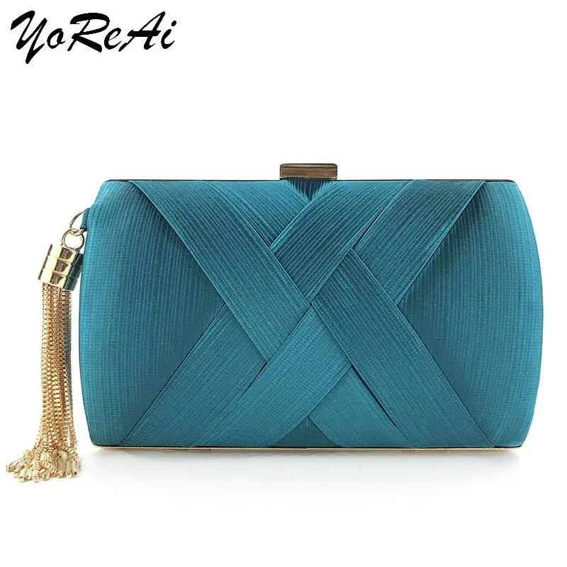 Top Trends: YoReAi 2021New Wallet Stylish Dinner Bag Evening Luxury Women Bridal Party Prom Golden Tassel Wedding Clutch Purse Silk Handbag Shoppable Styles