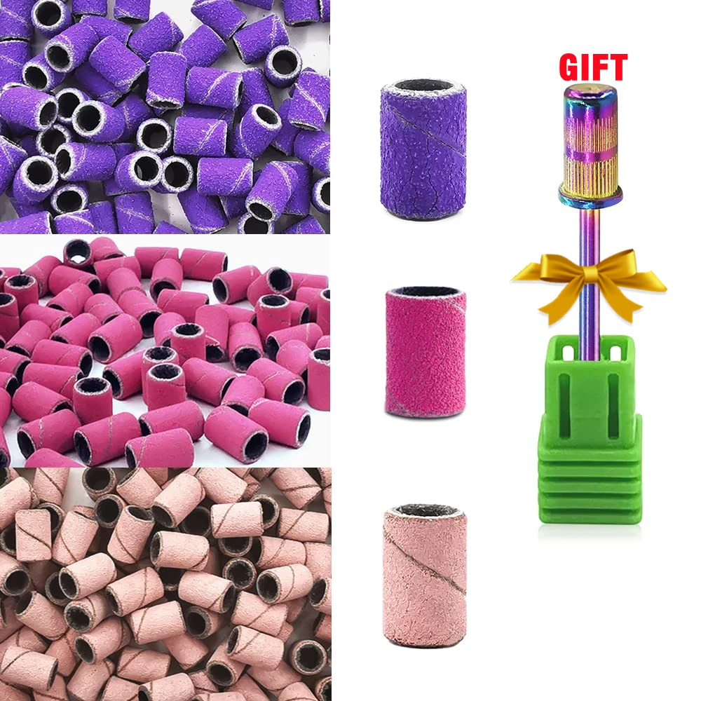 Top Trends: Sanding Bands 50Pcs 3 Colors Efile Sanding Bands #180 Grit Purple, 120 Grit Pink, 240 # Grit Red For Acrylic Nails Drill Shoppable Styles