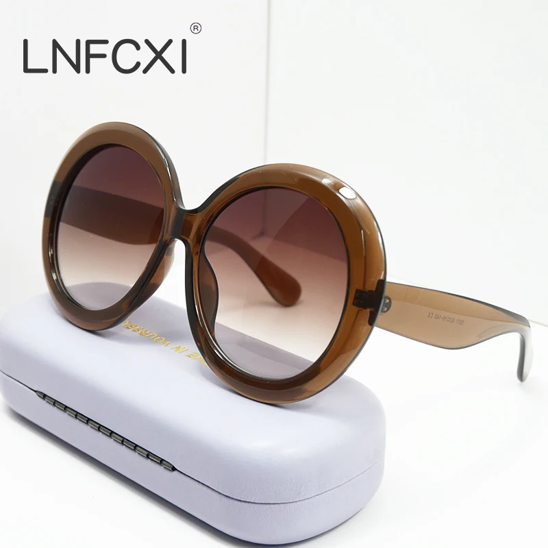 Top Trends: LNFCXI Fashion Round Oversized Oval Sunglasses Women / Men Vintage Glasses For Women Luxury Black Green Oculos De Sol Gafas Shoppable Styles - Image 4