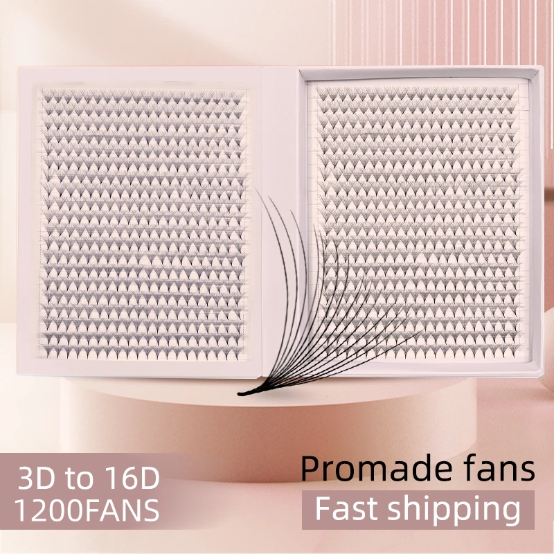 Top Trends: 1200 Fans Lashes XXL Mega Tray Matte Ultra Dark Premade Volume Fan Pointy Base Promade Fans Eyelash Extensions Makeup Tools Shoppable Styles