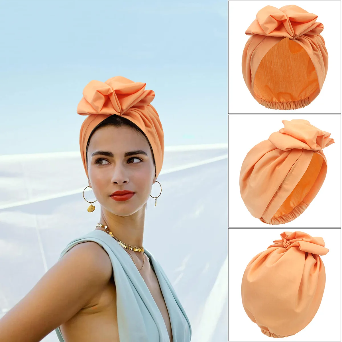 Top Trends: 2022 French Retro Women Turban Cap Flower Ladies Headwrap Beanies Muslim Headscarf Bonnet Female Headpiece Shoppable Styles