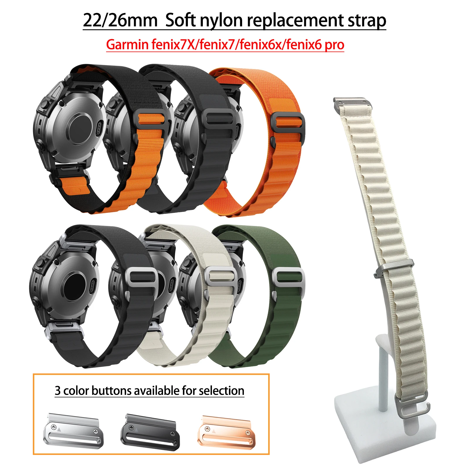 Top Trends: For Garmin Fenix7 7X Nylon Watch Strap Quick Release For 6X Pro Enduro Instinct Mk1 EPIX Gen2 22 26mm Arm Strap Shoppable Styles