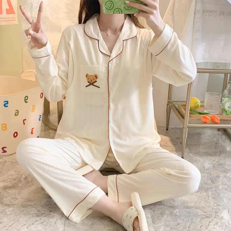 Top Trends: 100% Cotton Thin Double Gauze Maternity Nursing Sleepwear Suit Home Wear Clothes For Pregnant Women Spring Pregnancy Pajamas Shoppable Styles