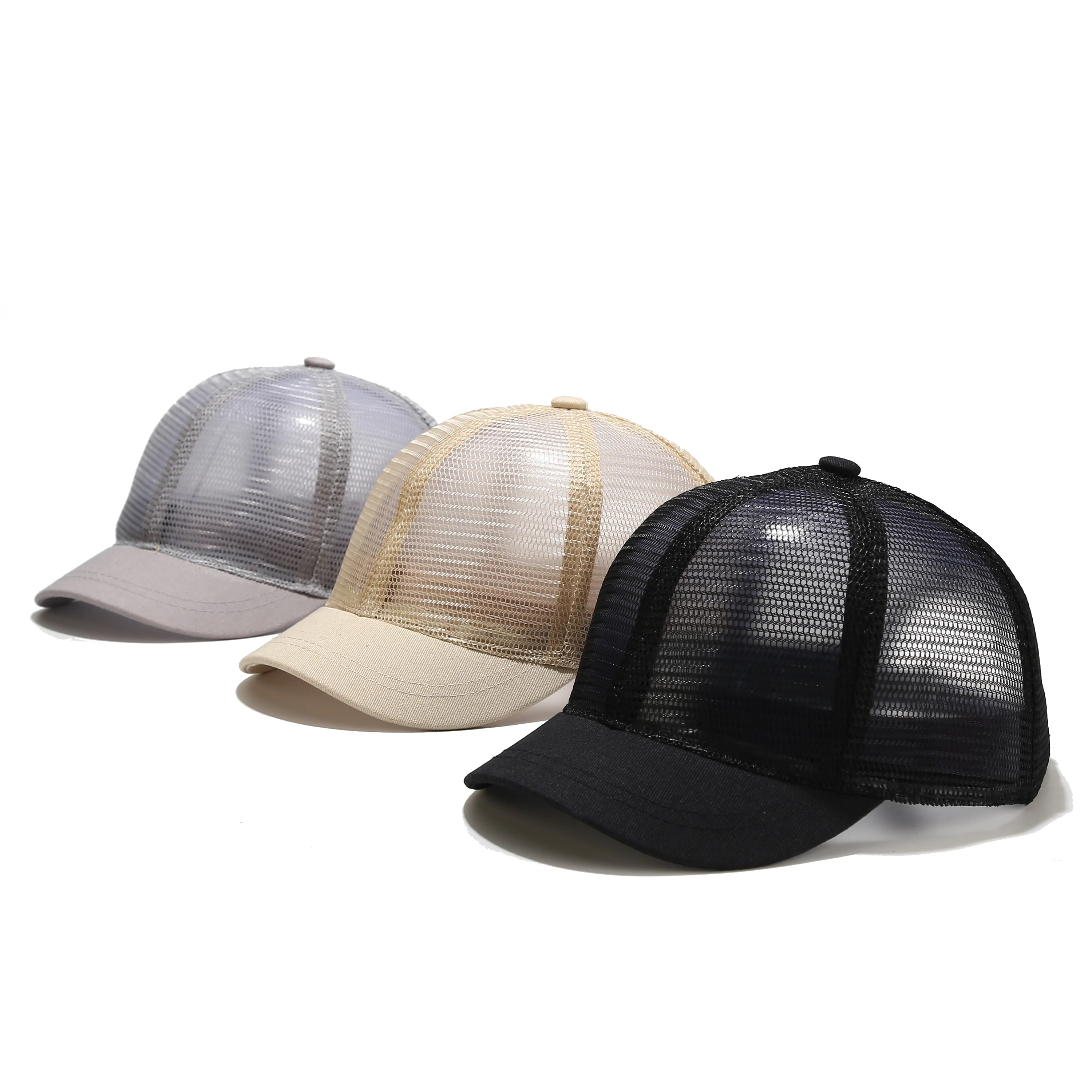 Top Trends: New Short Brim Baseball Cap Full Mesh Breathable Thin Equestrian Hat Men&#039;s Trendy Women&#039;s Ins Short Brim Peaked Cap Summer Shoppable Styles