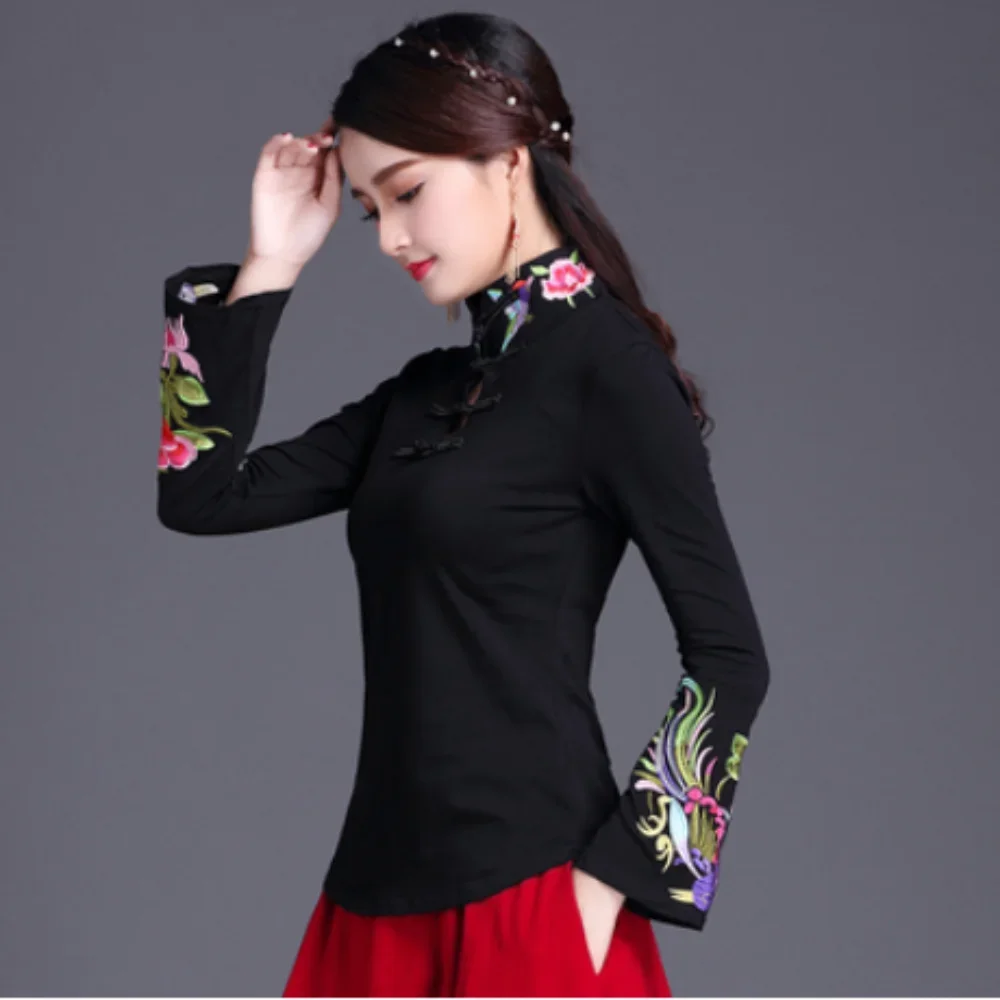 Top Trends: Ethnic Style Streetwear Fashion Casual Women Clothing Shirts For Women Vintage Clothes Tshirt Y2k Top Women Clothes Embroidery Shoppable Styles