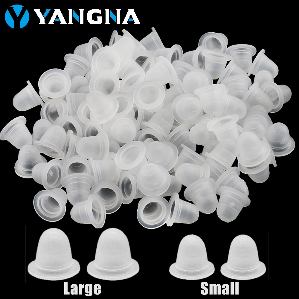 Top Trends: 300 / 500 / 1000Pcs Tattoo Ink Cup Caps Disposable Soft Silicone Microblading Pigment Holder Container For Needle Tattoo Accessories Shoppable Styles