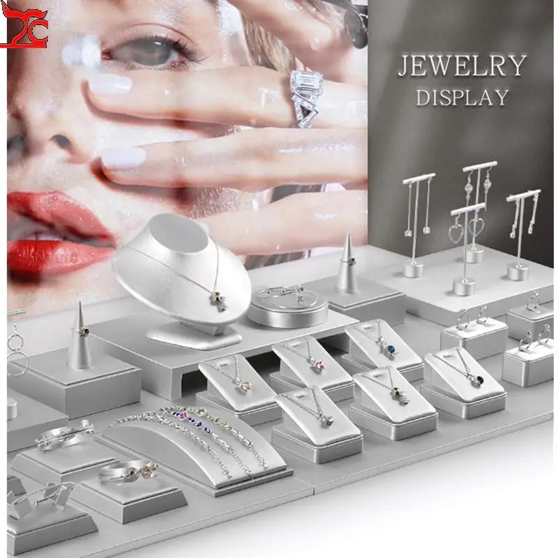 Top Trends: Advanced Silver Jewelry Display Props Jadeite Jade Counter Jewelry Tray Earrings Bracelet Necklace Ring Jewelry Display Shoppable Styles