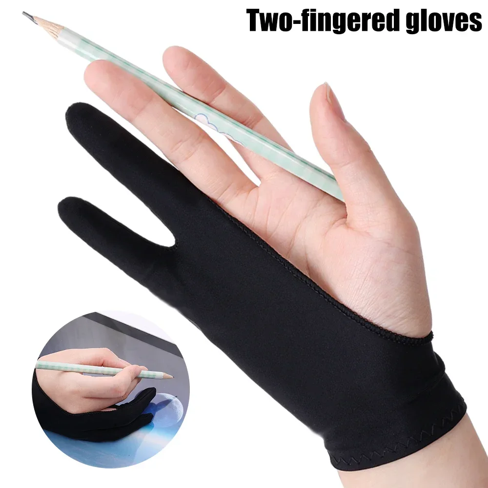 Top Trends: 4 / 1pcs Drawing Glove Anti-touch Two-Fingers Gloves For IPad Graphics Drawing Tablet Sketch Artist Smudge Guard Painting Gloves Shoppable Styles - Image 2