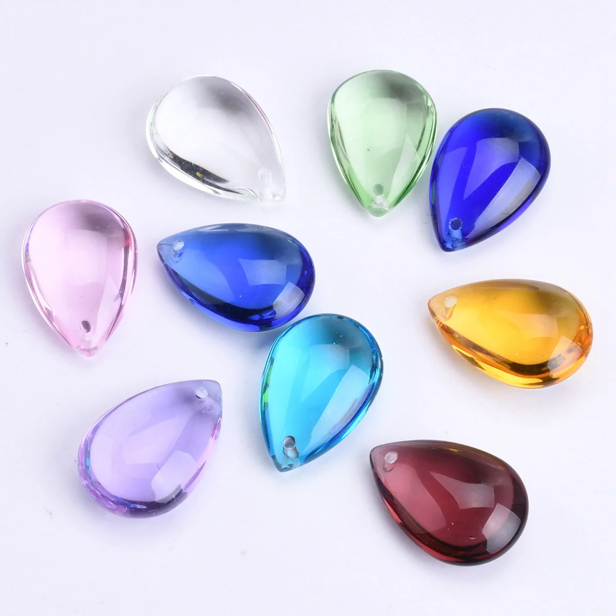 Top Trends: 5pcs Teardrop Shape 27x19mm Crystal Glass Loose Pendant Beads For Jewelry Making DIY Curtain Findings Shoppable Styles