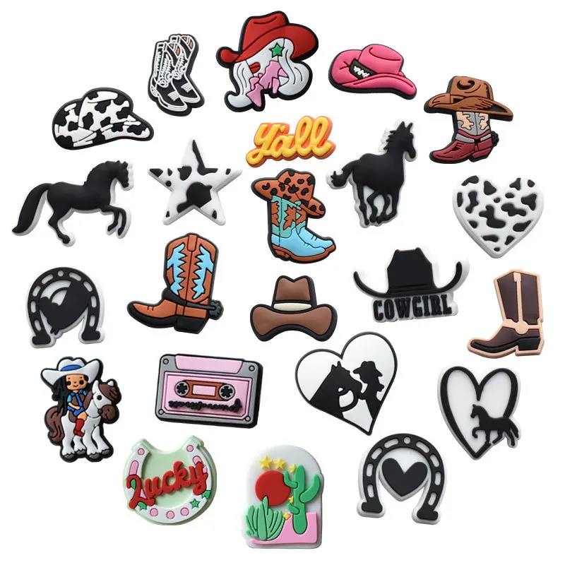 Top Trends: Sales 1Pcs Persona Cowboy Croc Charms Clog Buckle Decorations For Crocs Accessories Sandals Wristband Men Women Party Gifts Shoppable Styles