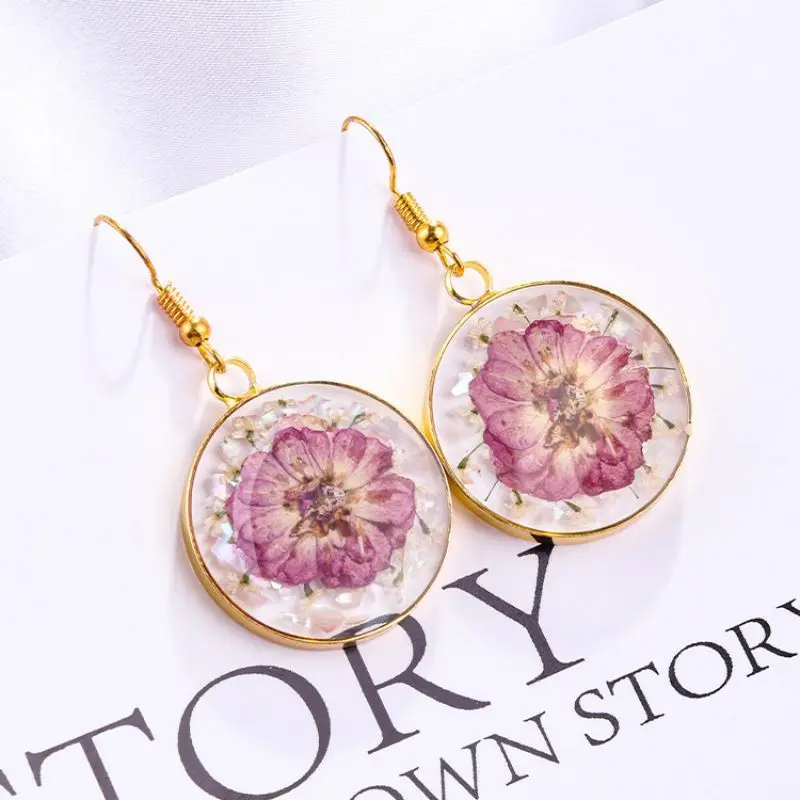 Top Trends: Elegant Earrings For Women Unique Handmaking Epoxy Resin Natural Flower Earrings Sweet Natural Flower Earrings Statement Jewelry Shoppable Styles