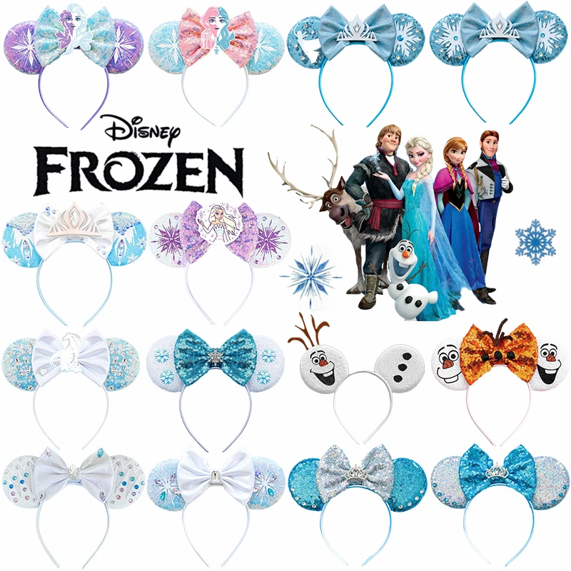 Top Trends: Disney Frozen Hair Accessories Women Elsa Princess Anna Snowflake Ears Headbands Girl Crown Bow Sequins Olaf Hair Band Kids Gift Shoppable Styles