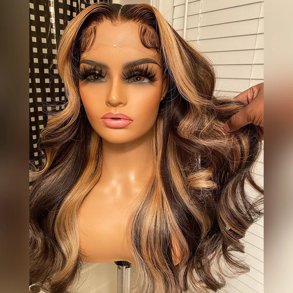 Top Trends: Highlight Body Wave Wig 13x6 HD Lace Frontal Wigs Brazilian Glueless Wig Honey Blonde Human Hair Wigs Body Wave Lace Front Wig Shoppable Styles