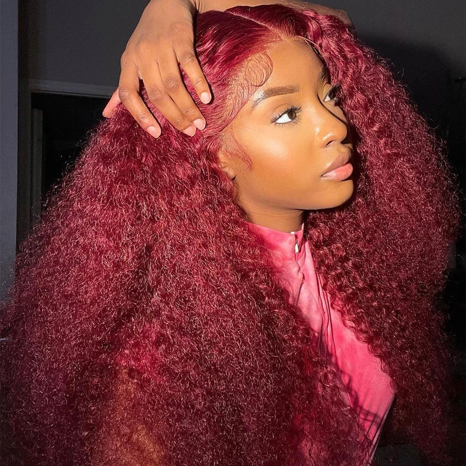 Top Trends: 99j Burgundy Glueless Wig Human Hair Ready To Wear 13x6 Hd Lace Deep Wave Frontal Wig 13x4 Wine Red Colored Curly Wigs For Women Shoppable Styles