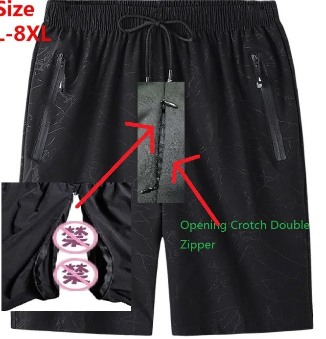 Top Trends: 2022 Spring And Summer Men's Fun Open-top Zipper Casual Shorts Big Size Running Fitness Plus Fattening Increased Sweatpants Men Shoppable Styles