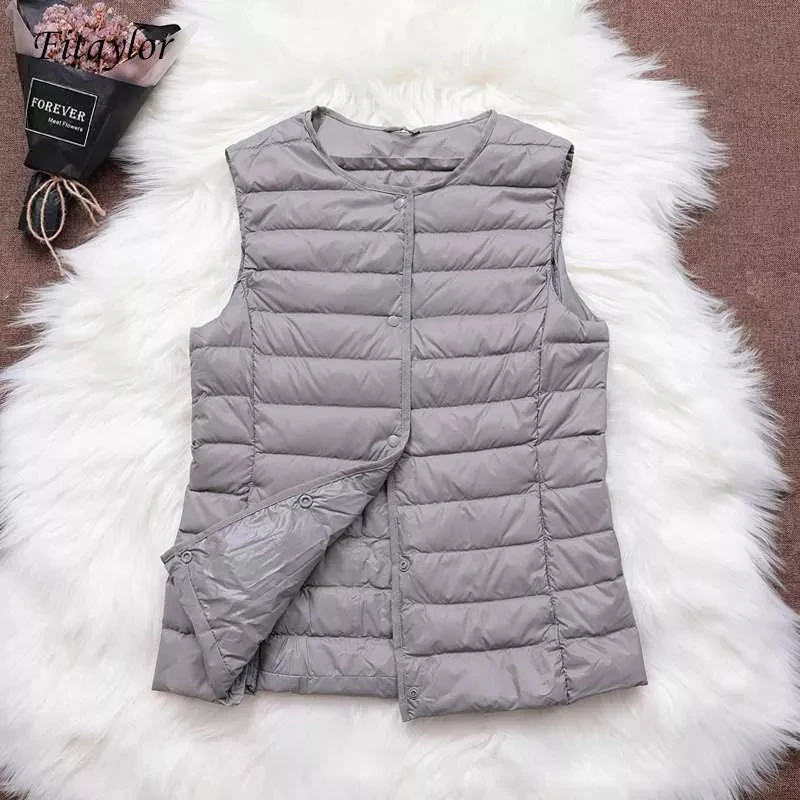 Top Trends: New Autumn Winter Waistcoat 90% Ultra Light White Duck Down Women Vest Thin Coat Women Duck Down Sleeveless Jacket O Collar Coat Shoppable Styles