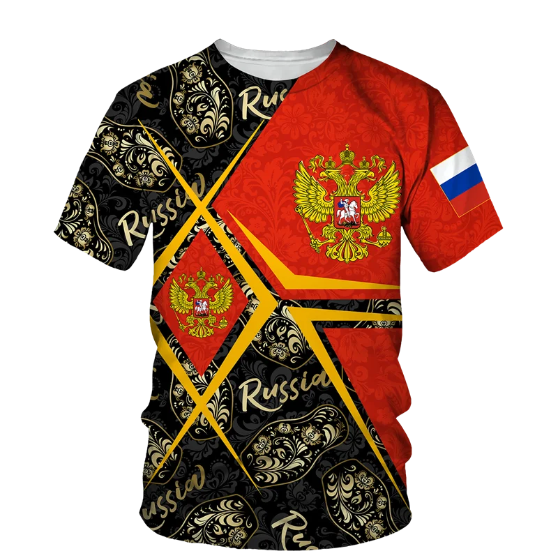 Top Trends: Summer Men's T-Shirt Russian Flag Print Short Sleeve Crew Neck Clothing Men's Fashion Street Top Tee Oversized Casual T-Shirt Shoppable Styles - Image 2