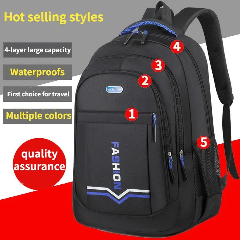 Top Trends: Large Capacity Men&#039;s Backpack Business Laptop Backpack Leisure Female Student Backpack Oxford Cloth Waterproof Travel Bag Shoppable Styles