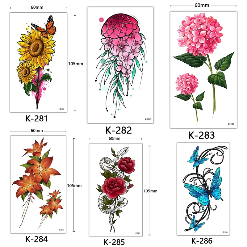 Top Trends: Sketch Tattoo Stickers Waterproof Temporary Tattoos English Alphabet Flower Butterfly Semi Permanent Tattoo For Adult Women Man Shoppable Styles