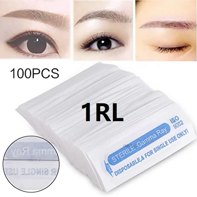 Top Trends: 100pcs 1RL Tattoo Needles Tattoo Machine Needle Traditional Permanent Makeup Needle For Microblading Eyebrow Lip Eyeliner Tattoo Shoppable Styles