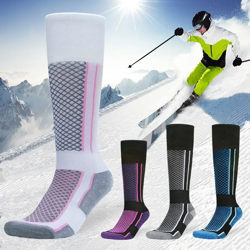 Top Trends: 1 Pair Wool Thermal Ski Socks Thick Men Women Winter Long Warm Compression Socks For Hiking Snowboarding Climbing Sports Socks Shoppable Styles