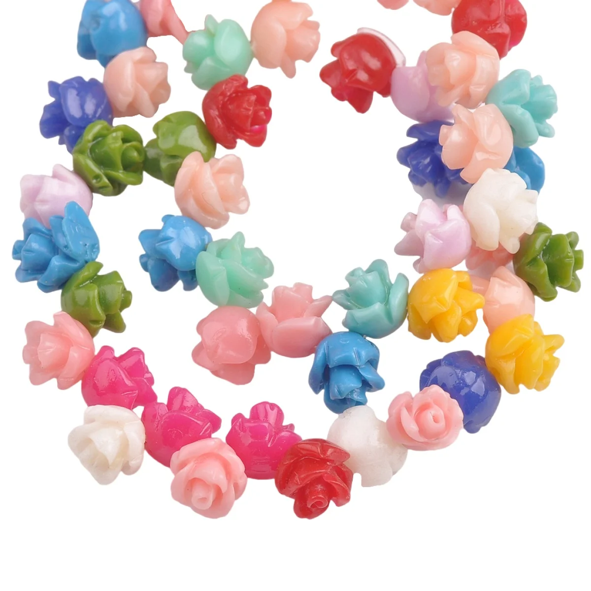 Top Trends: 50pcs Mixed Flower Shape 6mm Artificial Coral Loose Spacer Beads Wholesale Lot For DIY Crafts Jewelry Making Findings Shoppable Styles