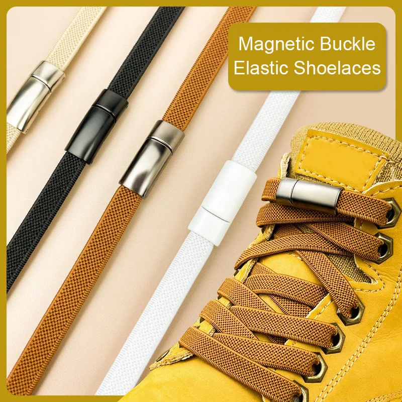 Top Trends: Lazy No Tie Shoelaces Magnetic Shoe Laces Clip Flat Elastic Stretch Laces Sneakers Woman Men Children Casual Shoelace For AJ AF1 Shoppable Styles