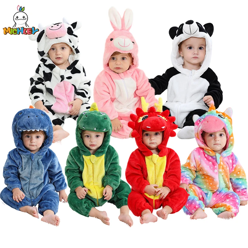 Top Trends: MICHLEY Easter Rabbit Baby Rompers Winter Hooded Flannel Toddler Infant Clothes Overall Bodysuits Jumpsuit Costume For Kids Bebe Shoppable Styles