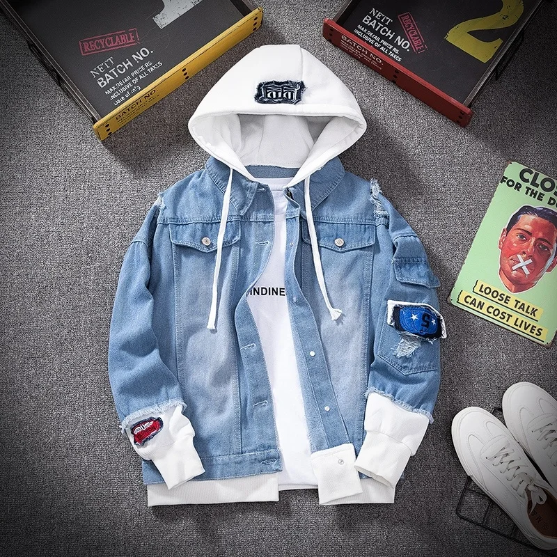 Top Trends: 2022 New Men's Denim Jacket Street Hip Hop Hooded Casual Loose Fashion Slim Shoppable Styles