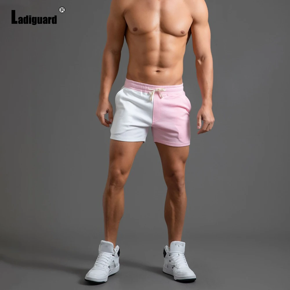 Top Trends: Ladiguard Plus Size Men Patchwork Lace-up Shorts 2022 European Style Fashion Short Pants With Pocket Male Casual Beach Shorts Shoppable Styles