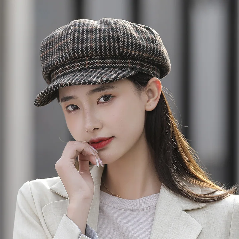 Top Trends: Hats For Women Winter Warm Age-reducing Fashion Beret Army Octagonal Cap Casual Peaked Cap Feminino Boina S54 Shoppable Styles