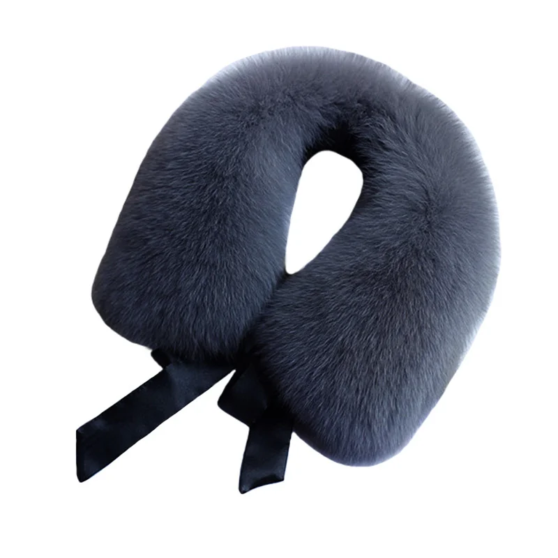 Top Trends: Real Fox Fur Collar With Ribbon Winter 100% Fur Scarf For Women Natural Fur Hoods For Coat Jacket Fashion Warm Multiple Color Shoppable Styles - Image 5