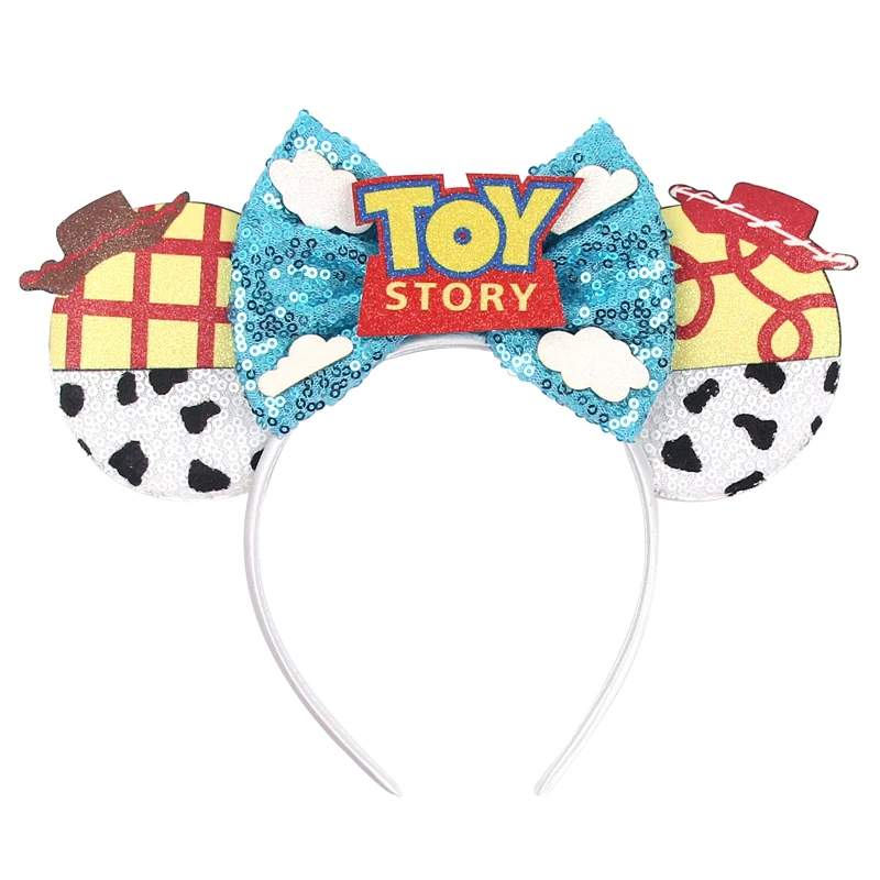 Top Trends: Disney TOY STORY Cosplay Mouse Ears Headband For Girls Sequins Bow Birthday Party Hairband Christmas DIY Hair Accessories Shoppable Styles