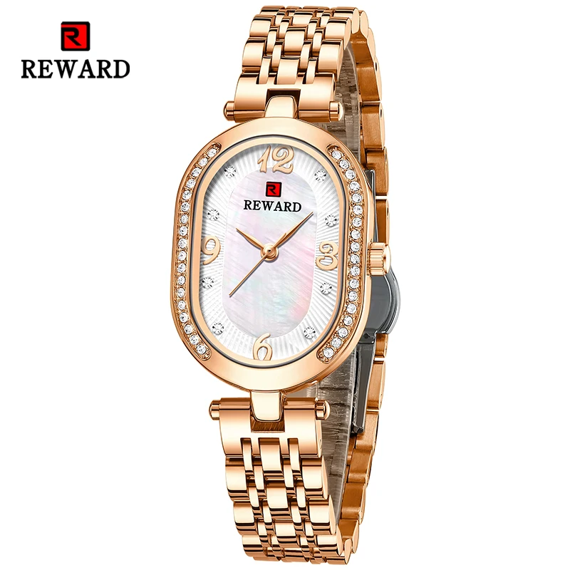 Top Trends: New REWARD Women Wristwatch Fashion Luxury Quartz Wrist Watches Stainless Steel Strap Gift For Girl Wife Mother Friends Shoppable Styles