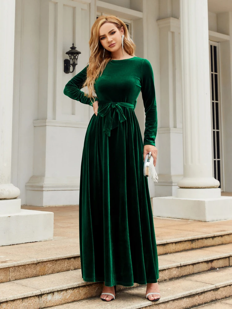 Top Trends: Spring 2023 Elegant Red Long Dress Velvet Solid Color Premium Formal Evening Vestidos Festa Luxo Rojo Maxi Dresses For Women Shoppable Styles