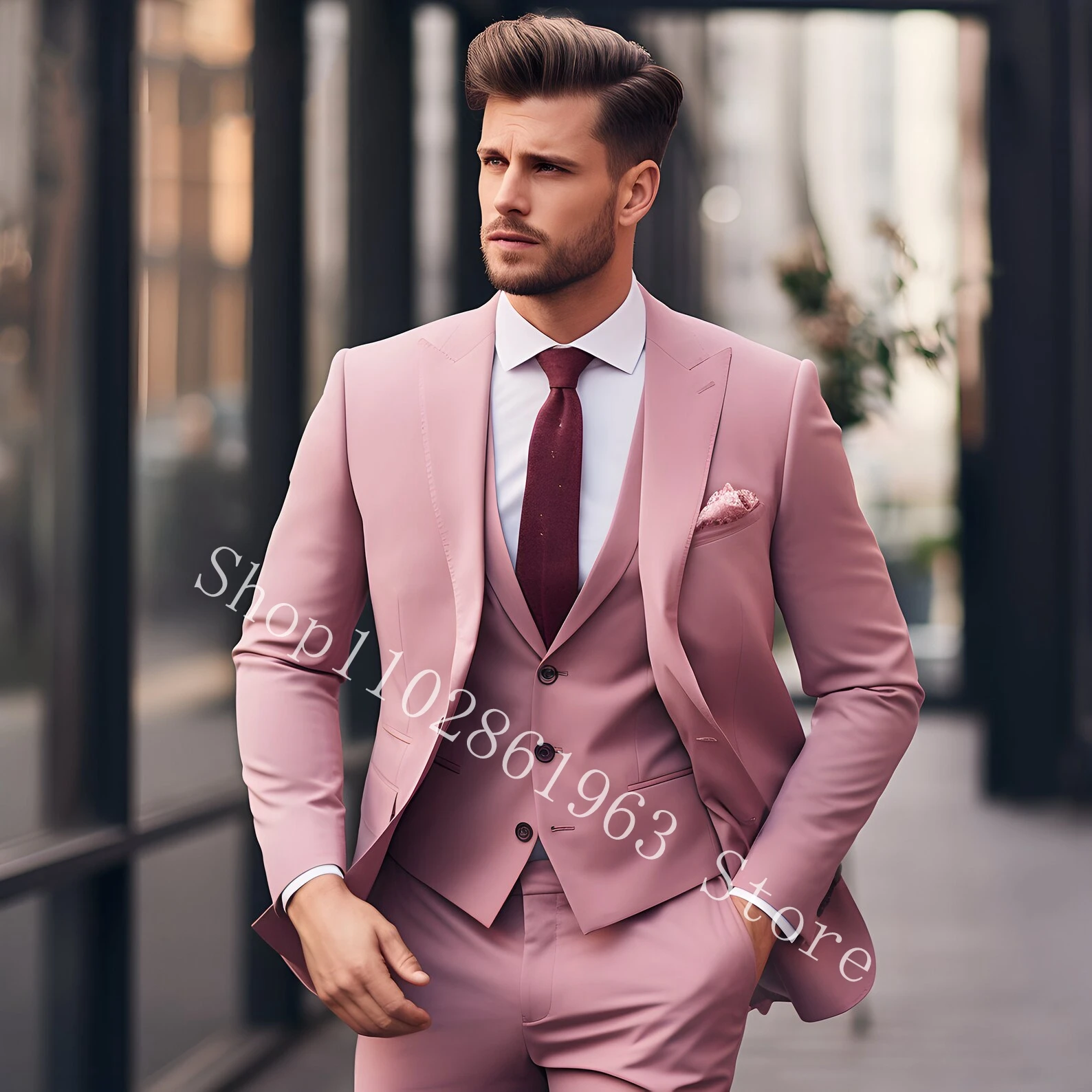 Top Trends: 2023 New Fashion Men Suits Slim Fit 3 Pieces Casual Best Men Groom Wedding Party Tuxedos Blazer+ Vest+ Pants Costume Homme Mariage Shoppable Styles