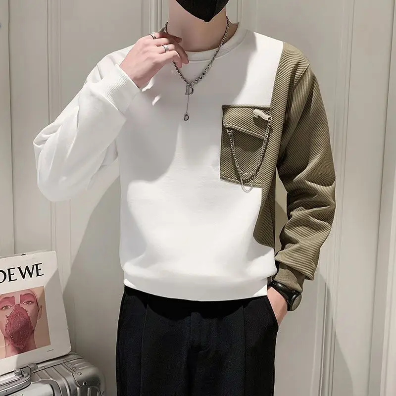 Top Trends: Stylish O-Neck Spliced Pockets Asymmetrical T-Shirt Men Clothing 2023 Spring New Oversized Casual Pullovers All-match Tee Shirt Shoppable Styles