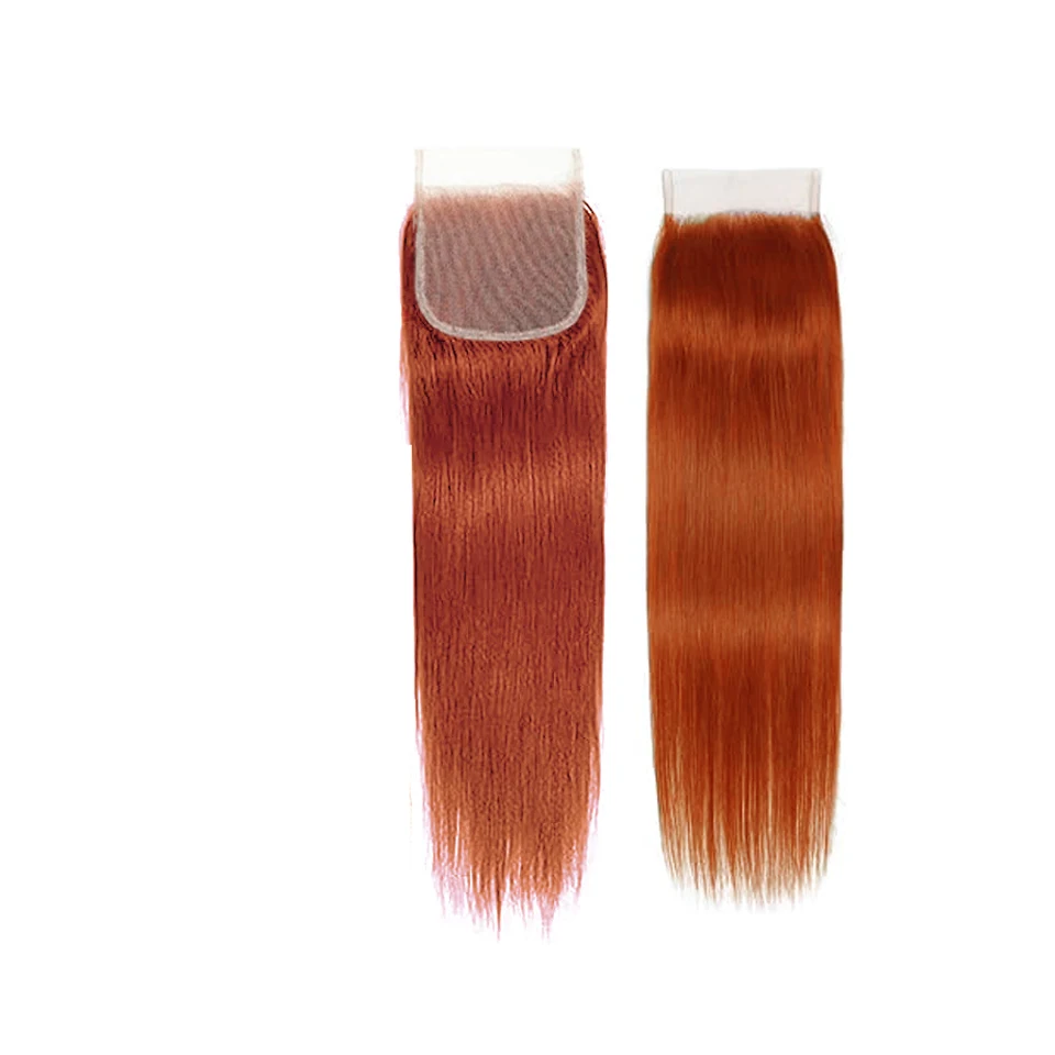 Top Trends: 99J Straight Bundles With Closure Reddish Brown Straight Human Hair Bundles With 4x4 Closure Free Part Orange Straight Hair Shoppable Styles - Image 6