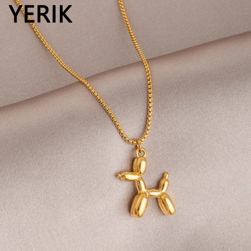 Top Trends: Yerik Silver Color Cute Animal Balloon Dog Necklaces Creative Pendant Clavicle Chain Necklace Ladies Girl Jewelry Dropshipping Shoppable Styles