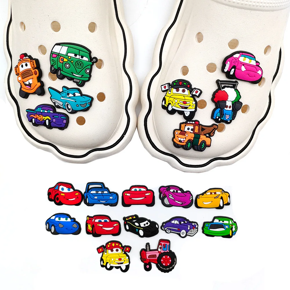 Top Trends: 1pc Original Animation Movie Cars PVC Shoe Charms Lightning McQueen Shoe Accessories Decorations Clog Sandal Buckle Kids Gifts Shoppable Styles - Image 5