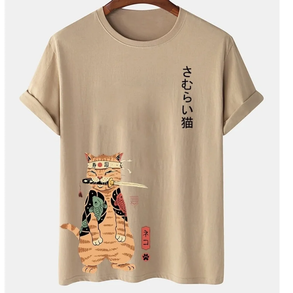 Top Trends: Animal Cat Print Men T-shirt Harajuku Cute Loose Short-sleeved Tops Fashion Simple T Shirts Oversized Men Women Unisex Clothing Shoppable Styles - Image 4