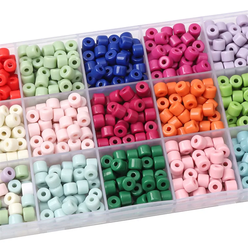 Top Trends: 50pcs 6x5mm Cylinder Tube Shape Acrylic Plastic Loose Spacer Beads Lot For Jewelry Making DIY Findings Shoppable Styles